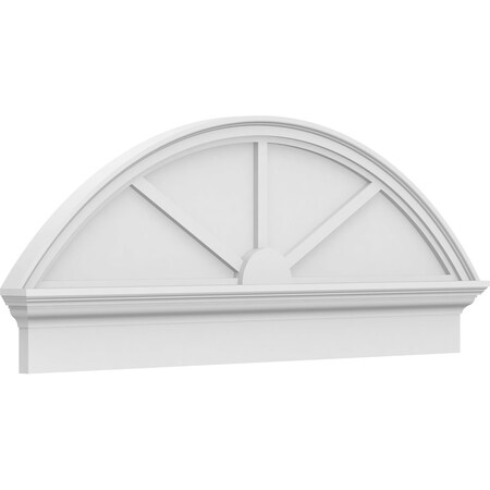 Ekena Millwork Segment Arch 3 Spoke Architectural Grade PVC Combination Pediment, 48"W x 18-7/8"H x 2-3/4"P PEDPC048X190SEG03